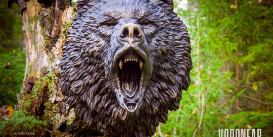 Roaring bear head bronze wall sculpture faux taxidermy