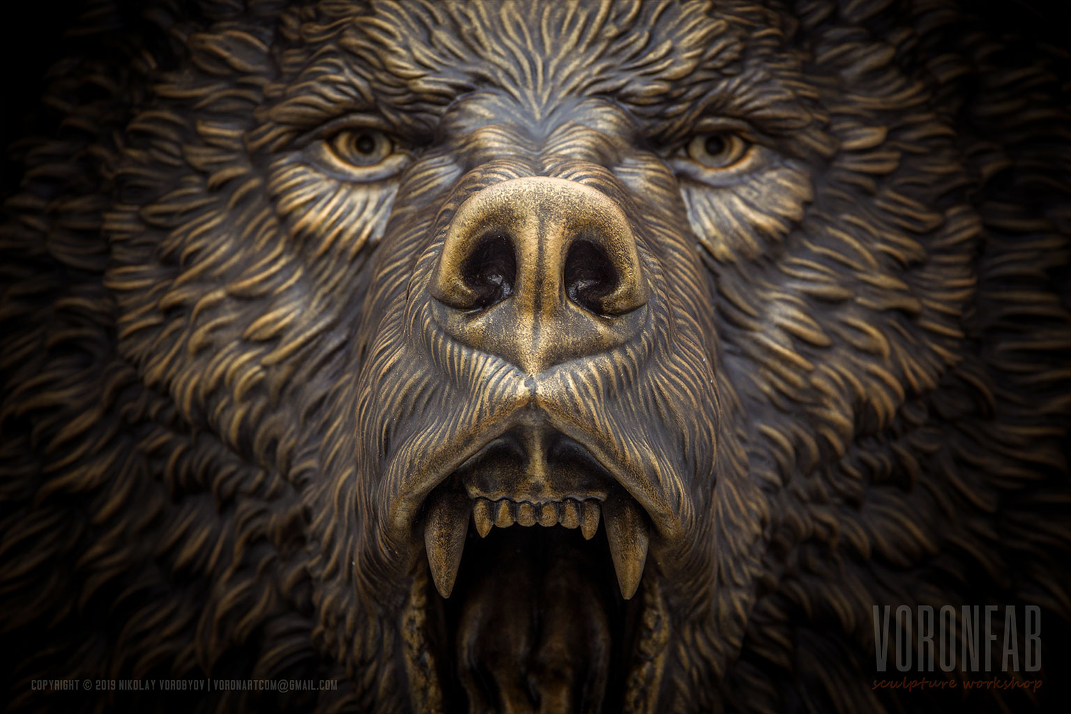 Медведь скульптура голова животного, декор на стену