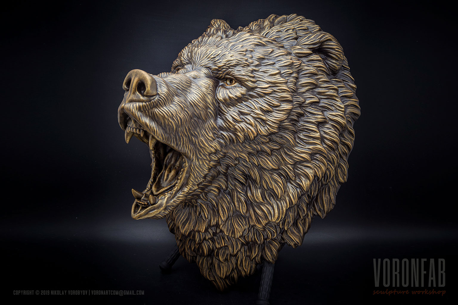 Сердитый Медведь скульптура настенная, домашний декор, арт